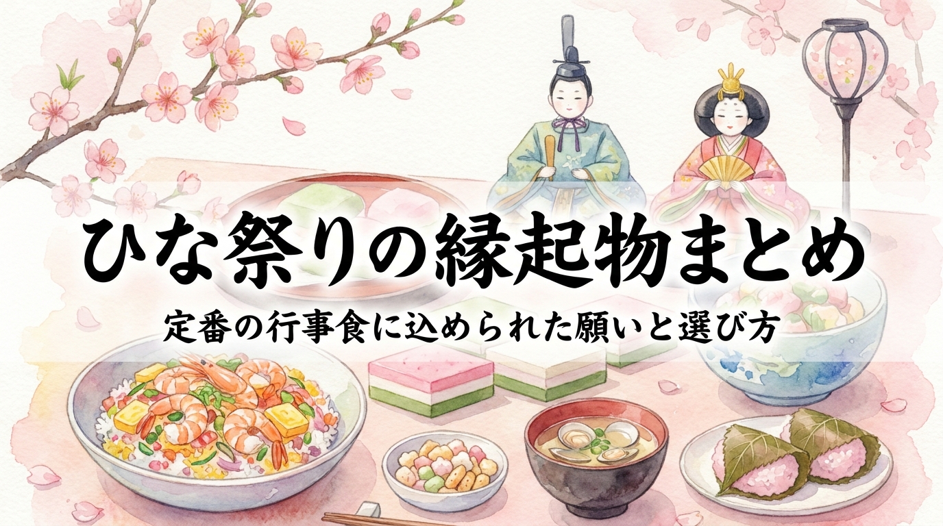 ひな祭りの縁起物まとめ。定番の行事食に込められた願いと選び方