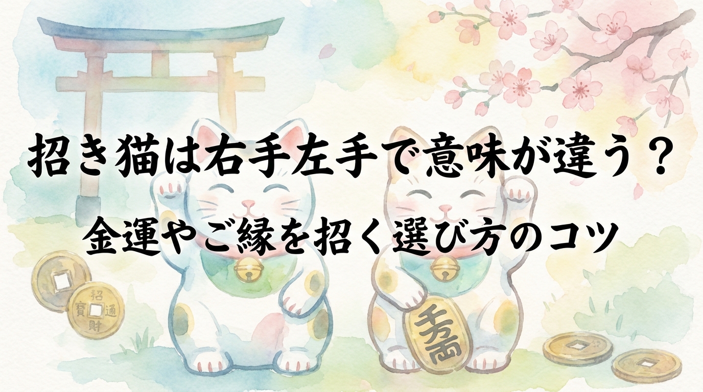 招き猫は右手左手で意味が違う？金運やご縁を招く選び方のコツ