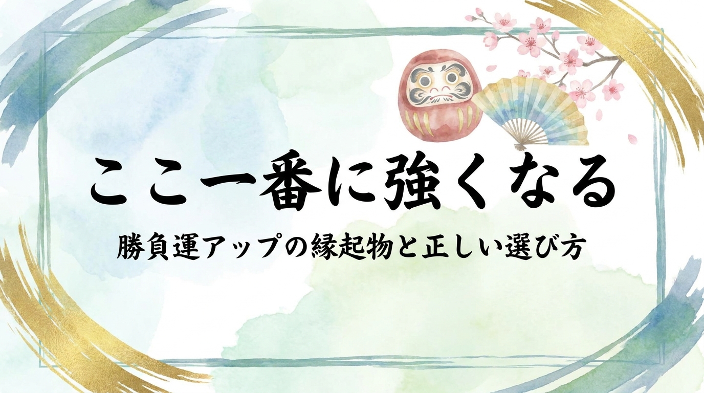 「ここ一番」に強くなる。勝負運アップの縁起物と正しい選び方
